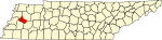 标示出克罗基特县位置的地图