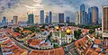 Masjid Sultan Aerial Perspective. The urban encroachment into the heritage protected precinct of Kampong Glam - home of Singapore's precolonial indigenous artisocracy is visible from this aerial panorama taken in February 2008