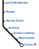 Mock-up tube map of unbuilt continuation of Northern line to Sutton