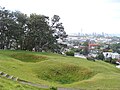 Kumara pits from when the hill was a Māori pā .