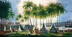 Port of Honolulu as seen by Choris in 1816