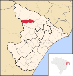 Location of Monte Alegre de Sergipe in Sergipe