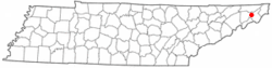 Location of Central, Tennessee