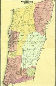 Old map of a larger Yonkers