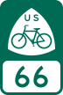 U.S. Bicycle Route 66 marker