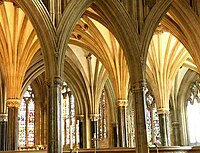 View through retrochoir to Lady Chapel of Wells Cathedral (1329–1345)