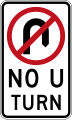 (R2-5) No U-turn (used in the Australian Capital Territory, New South Wales and the Northern Territory)