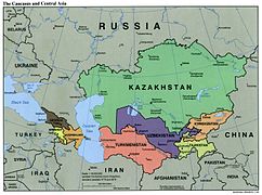 Caucasus and Central Asia political map 2000