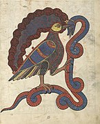 Bird victorious over the serpent