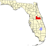 A state map highlighting Orange County in the middle part of the state. It is medium in size.