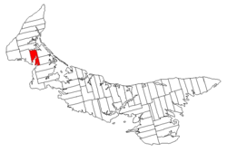 Map of Prince Edward Island highlighting Lot 10