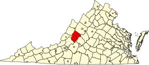 Map of Virginia highlighting Rockbridge County