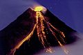 Mayon Volcano in eruption on December 29, 2009.