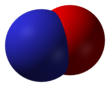 Space-filling model of nitric oxide