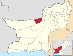 Map of Balochistan with Nushki District higlighted