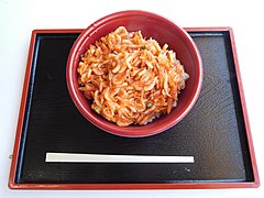 Sakura shrimp on rice