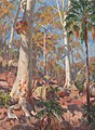 William Rowell (1938) Bush landscape, oil on composition board, 61.7 × 46.5 cm. National Gallery of Victoria