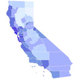 Top three Democrats' results by county in the regular primary