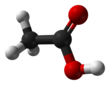 Ball and stick model of acetic acid