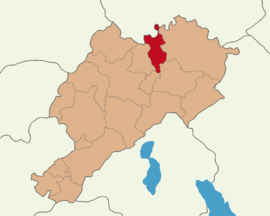 Map showing Bayat District in Afyonkarahisar Province
