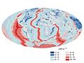 Image 79A map of heat flow from Earth's interior to the surface of Earth's crust, mostly along the oceanic ridges (from Earth)
