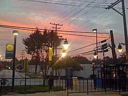 Lutherville light rail station platform on Ridgely Road, in Lutherville, Maryland