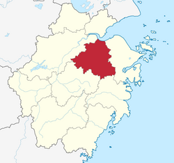 Location of Shaoxing