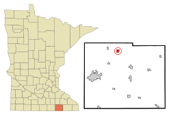 Location in Mower County and the state of Minnesota