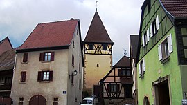The bell tower in Obermorschwihr