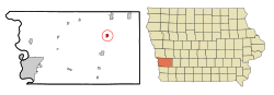 Location of Hancock, Iowa