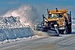 A winter service vehicle clearing roads near Toronto, Canada.