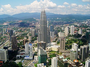 The Petronas Towers in Kuala Lumpur, Malaysia