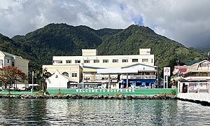 Welcome sign to Soufrière