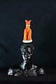 Miau. A glass statue from the series Myth-Science of the Gatekeepers by Marques Redd and Mikael Owunna.