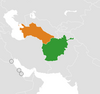 Location map for Afghanistan and Turkmenistan.