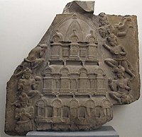 Relief of a multi-storied temple, 2nd century CE, Ghantasala Stupa.[5][6]