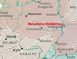 Beluzhino-Koldairov on the map of Southwestern Russia and surrounding countries