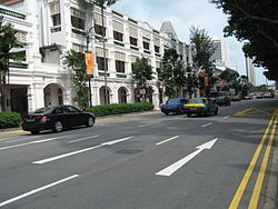 View of Raffles Hotel from Bras Basah Road