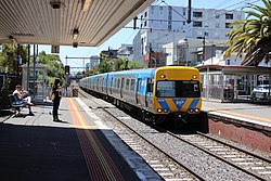 Comeng train on the Sandringham line at Prahran station.