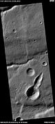 Pointed crater, as seen by HiRISE under HiWish program. Impacting object may have struck at a low angle.