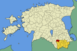 Urvaste Parish within Võru County.