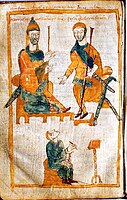 Charlemagne and Pippin the Hunchback, original from 829-836 (copy from the 10th century).