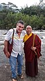 Tibetan lama alongside local practitioner in the Orosi River