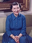 Black-and-white photographic portrait of Mamie Eisenhower