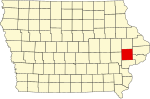 State map highlighting Cedar County