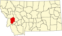 蒙大拿州格拉尼特县地图