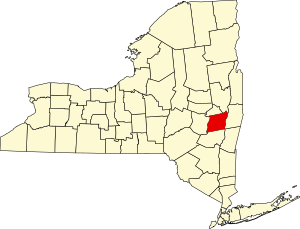 Map of New York highlighting Albany County