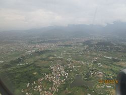 Aerial view of Dhapakhel, Nepal