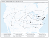 Map of relocated NHL teams