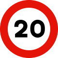 R-301 Maximum speed limit (20 km/h)